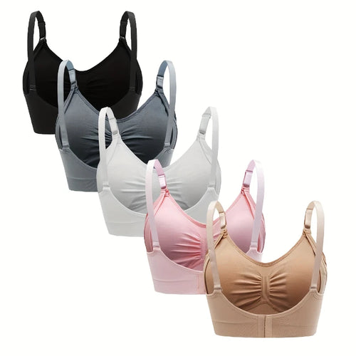 5 Pcs High Quality Plus Size Nursing Bra Breathable Women Breastfeeding Underwear Seamless Maternity Bra Push Up